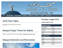 Tablet Screenshot of masjidenoor.org.uk